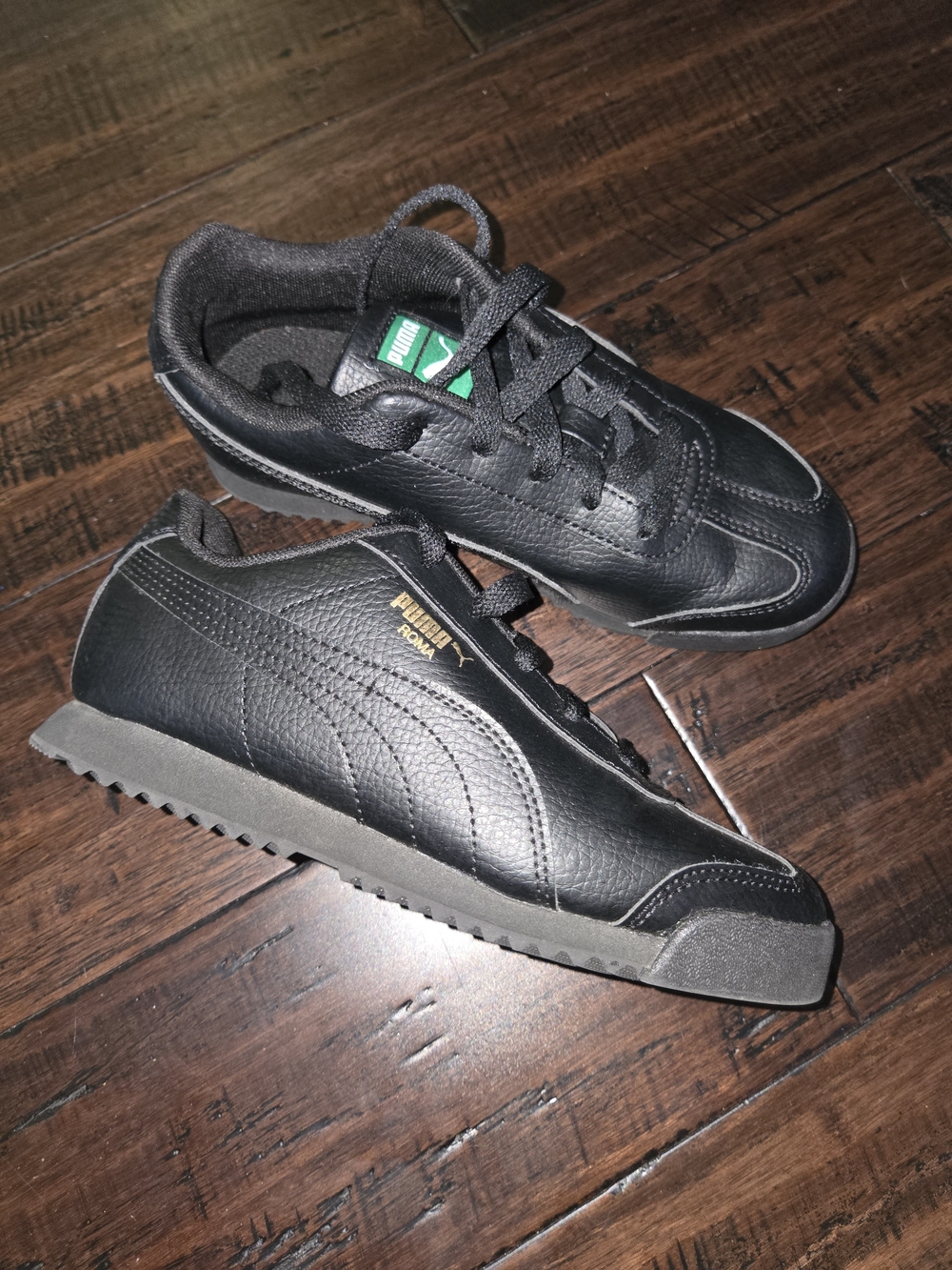 Puma Roma II Black Leather Sneakers